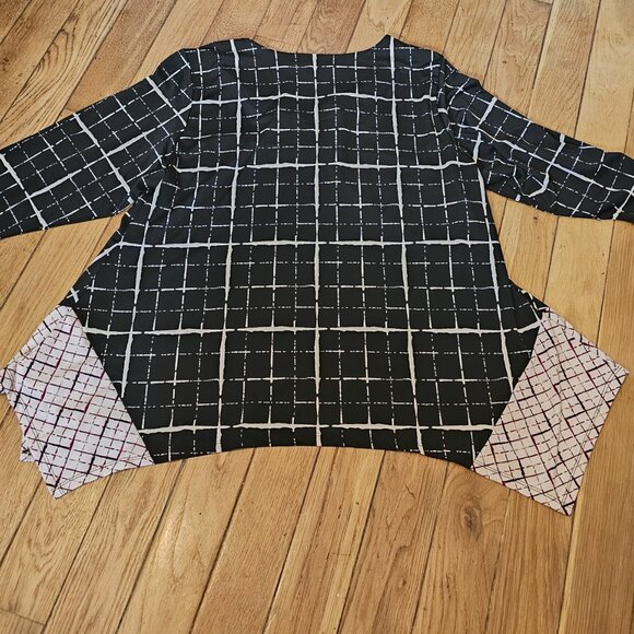 Zac and Rachel 2 X Women's Black Geo Pattern Stretch Blouse Flare Bottom - Picture 7 of 7